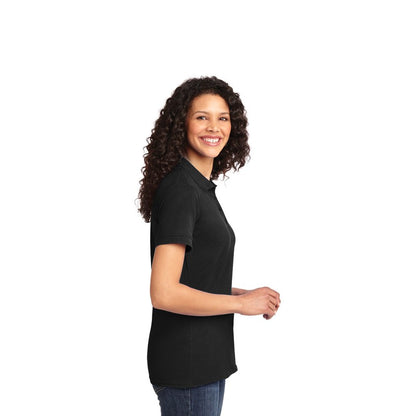 NEW STRAYER Port & Company® Ladies Core Blend Pique Polo-Jet Black