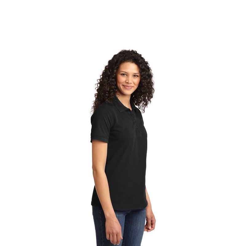 NEW STRAYER Port & Company® Ladies Core Blend Pique Polo-Jet Black