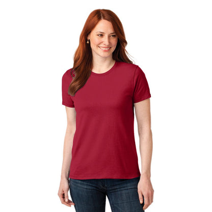 NEW STRAYER Port & Company®  LADIES Core Blend Tee-RED