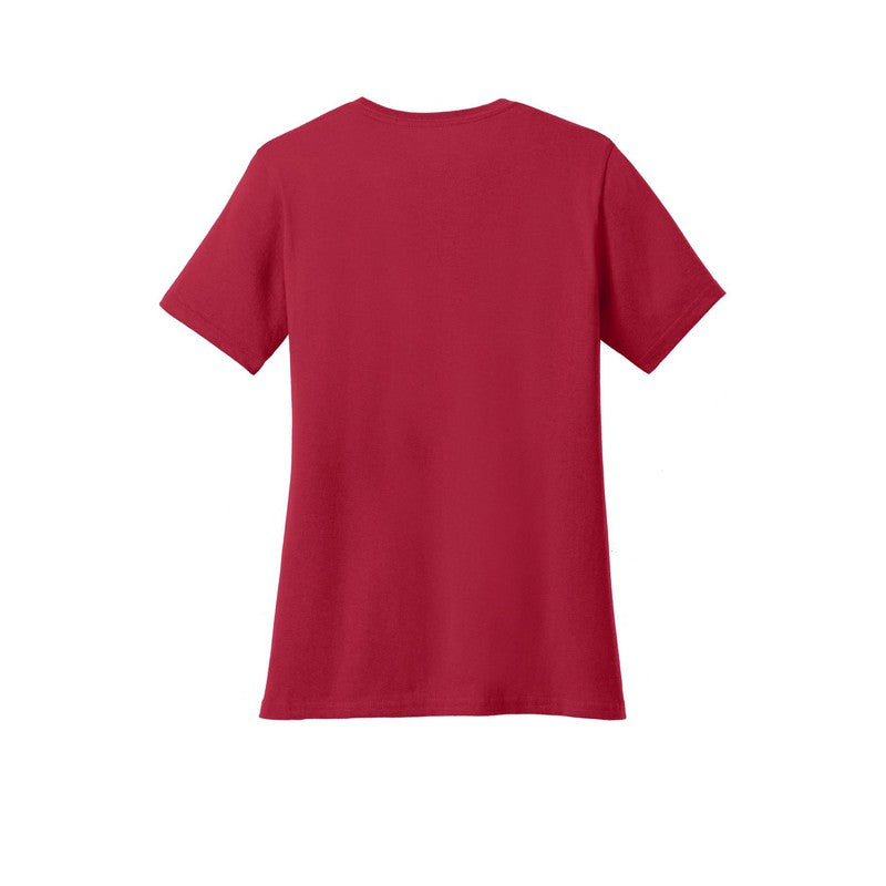 NEW STRAYER Port & Company®  LADIES Core Blend Tee-RED