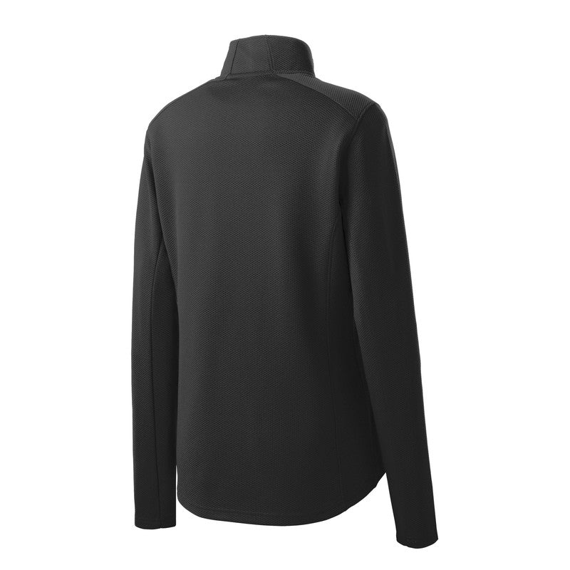 STRAYER Sport-Tek® Ladies Sport-Wick® Textured 1/4-Zip Pullover-BLACK