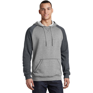 District ® Lightweight Fleece Raglan Hoodie-Heathered Grey/ Heathered Charcoal