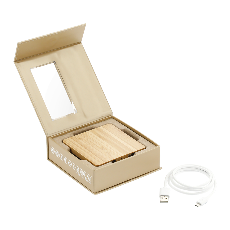 STRAYER Bamboo Wireless Charging Pad with Dual Outputs