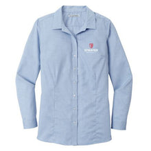 Port Authority ® Ladies Pincheck Easy Care Shirt-Blue Horizon/ White