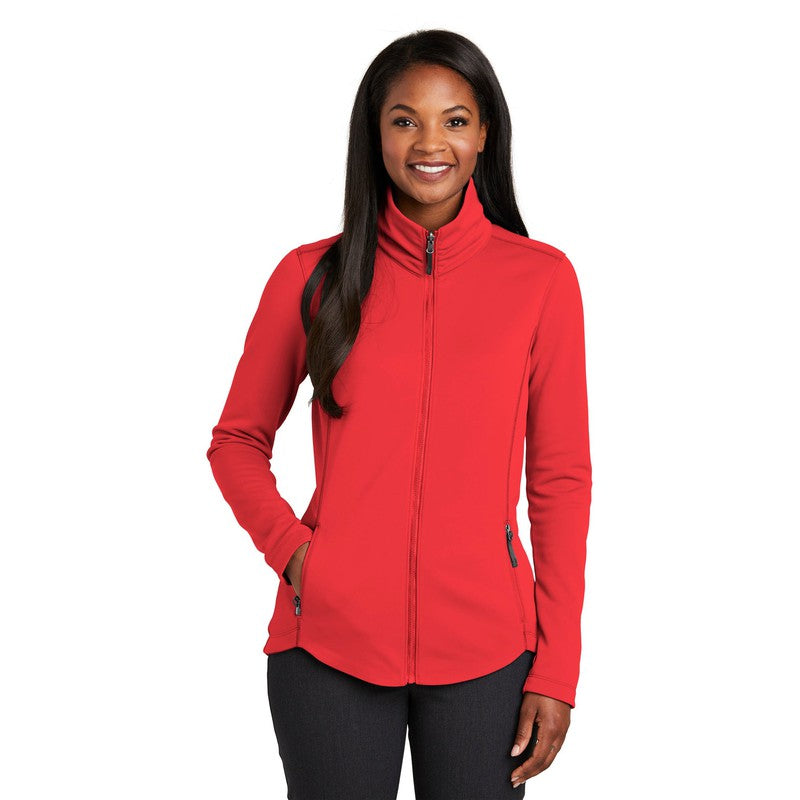 NEW STRAYER Port Authority ® LADIES Collective Smooth Fleece Jacket-RED PEPPER