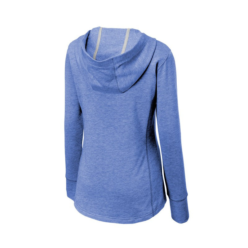 SEI - Sport-Tek Ladies PosiCharge Tri-Blend Wicking Fleece Hooded Pullover - True Royal Heather