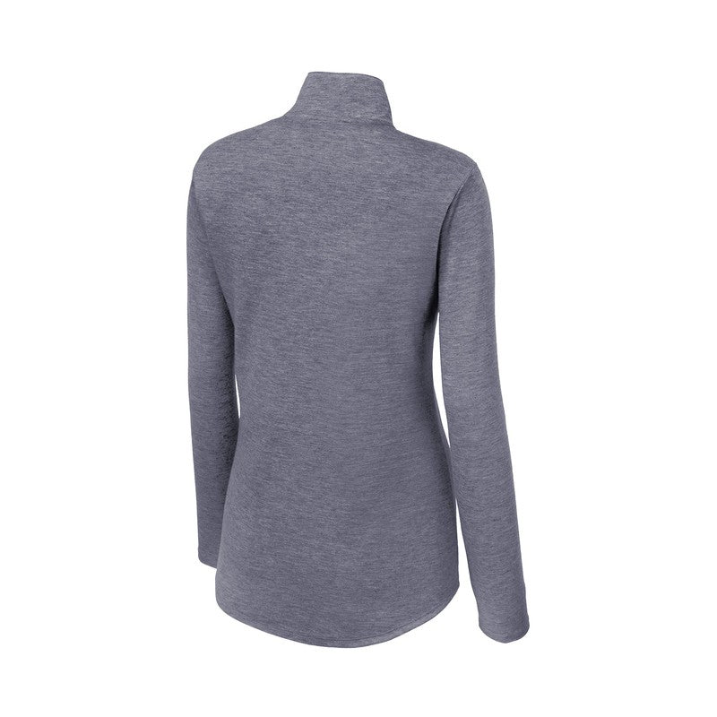 STRAYER Sport-Tek ® Ladies PosiCharge ® Tri-Blend Wicking 1/4-Zip Pullover - True Navy Heather