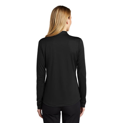 NEW STRAYER Port Authority ® Ladies Silk Touch™ Performance Long Sleeve Polo-Black