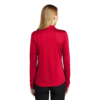 NEW STRAYER Port Authority ® Ladies Silk Touch™ Performance Long Sleeve Polo-Red