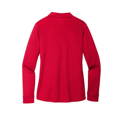 NEW STRAYER Port Authority ® Ladies Silk Touch™ Performance Long Sleeve Polo-Red