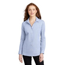 Port Authority ® Ladies Pincheck Easy Care Shirt-Blue Horizon/ White