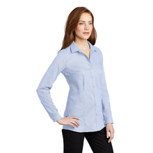 Port Authority ® Ladies Pincheck Easy Care Shirt-Blue Horizon/ White
