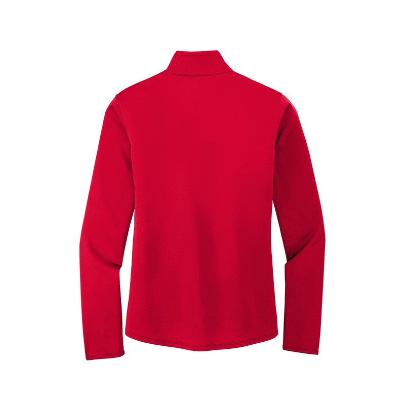 STRAYER Port Authority Ladies Silk Touch ™ Performance 1/4-Zip - RED/BLACK