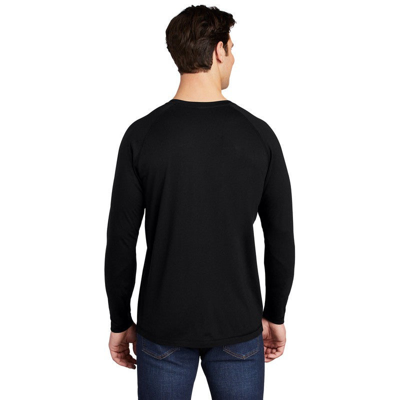 STRAYER Sport-Tek ® PosiCharge ® Long Sleeve Tri-Blend Wicking Raglan Tee-BLACK