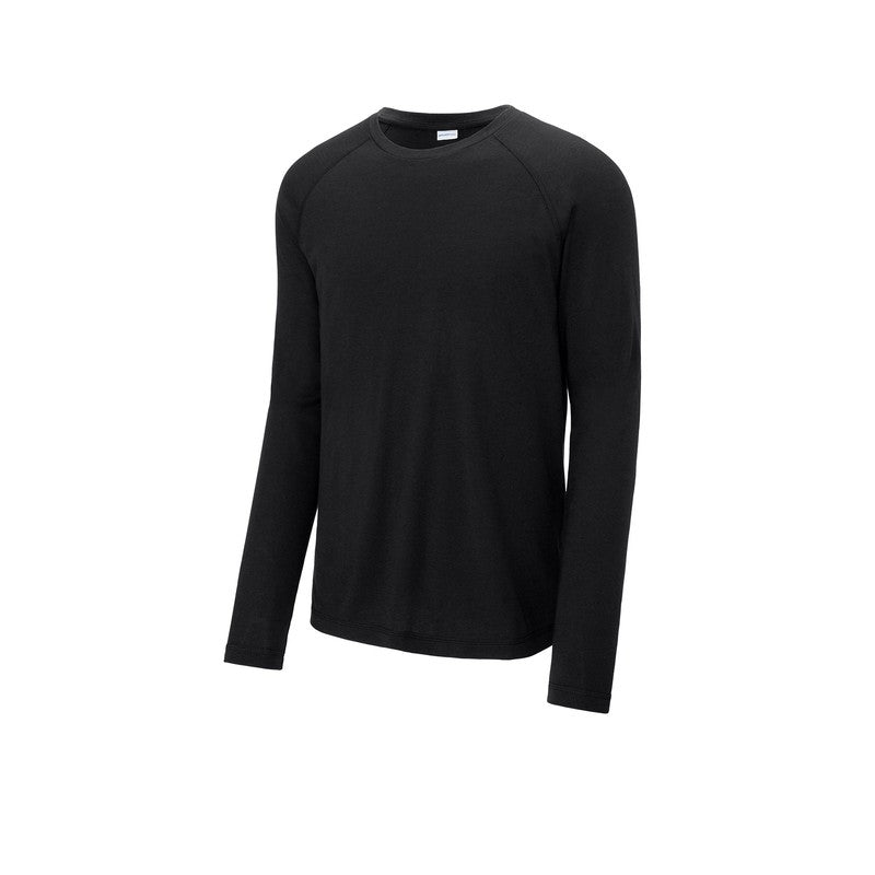 STRAYER Sport-Tek ® PosiCharge ® Long Sleeve Tri-Blend Wicking Raglan Tee-BLACK