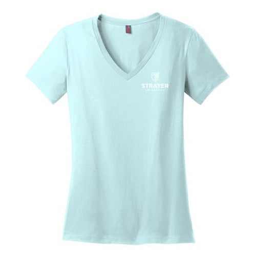 District ® Women’s Perfect Weight ® V-Neck Tee-SeaGlass Blue