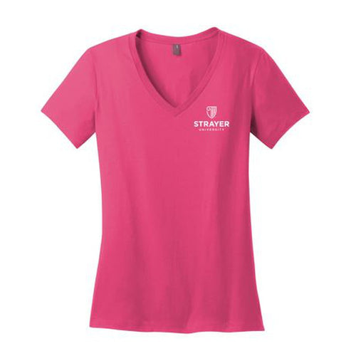 District ® Women’s Perfect Weight ® V-Neck Tee-Dark Fuchsia