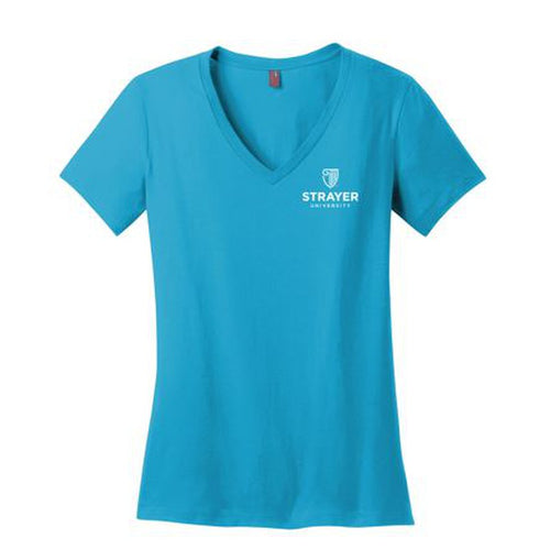 District ® Women’s Perfect Weight ® V-Neck Tee-Bright Turquoise