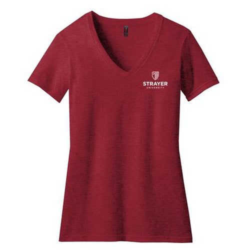 District ® Women’s Perfect Blend ® V-Neck Tee-Red Fleck