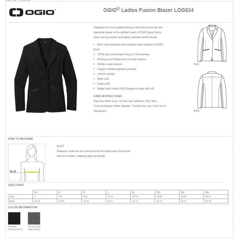 NEW STRAYER OGIO® Ladies Fusion Blazer - Black