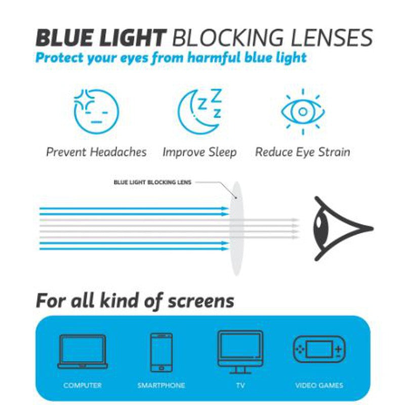STRAYER Blue Light Blocking Retro Glasses - Black