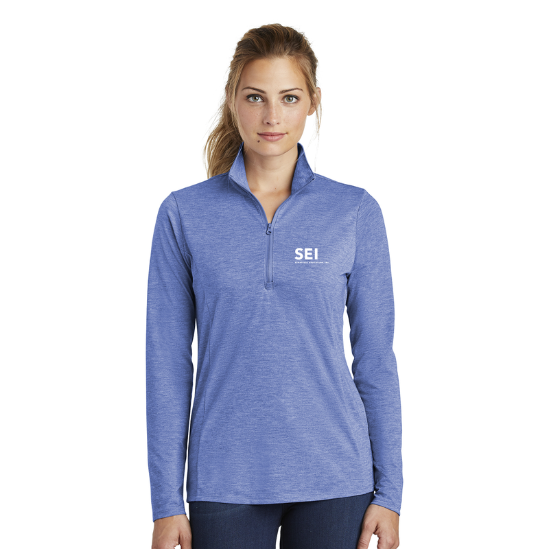 SEI - Sport-Tek Ladies PosiCharge Tri-Blend Wicking 1/4-Zip Pullover - True Royal Heather