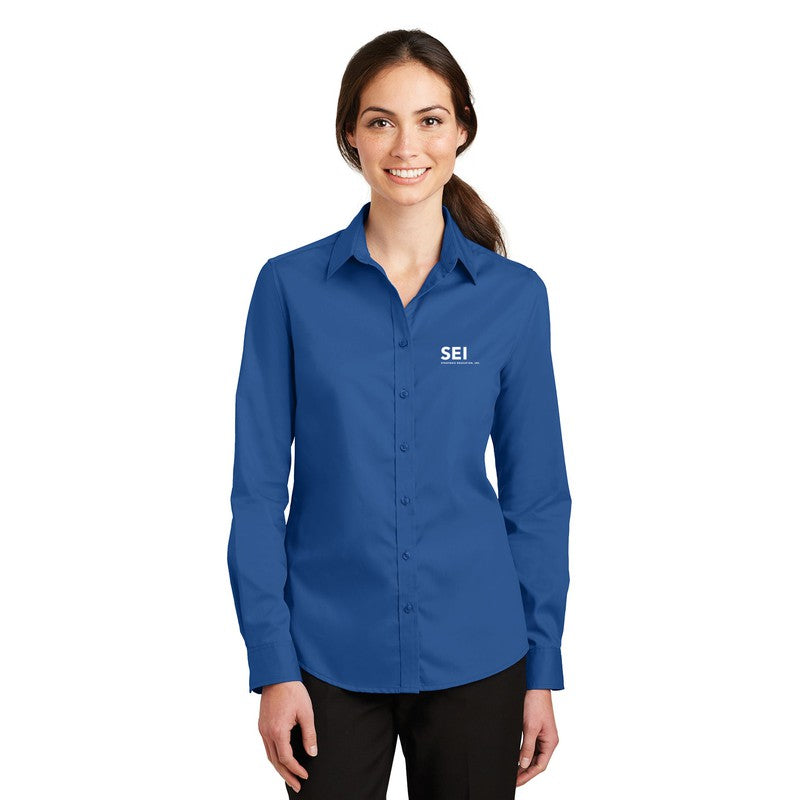 SEI - Port Authority Ladies SuperPro Twill Shirt - True Blue