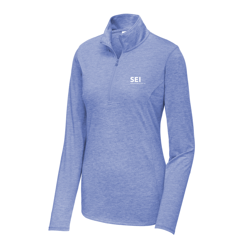 SEI - Sport-Tek Ladies PosiCharge Tri-Blend Wicking 1/4-Zip Pullover - True Royal Heather