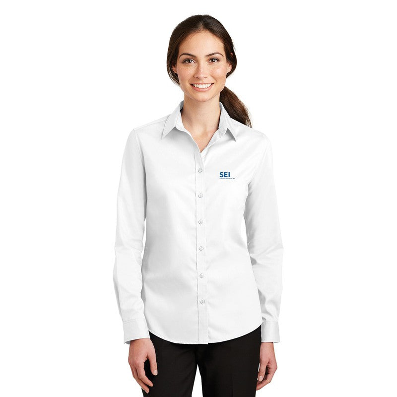 SEI - Port Authority Ladies SuperPro Twill Shirt - White