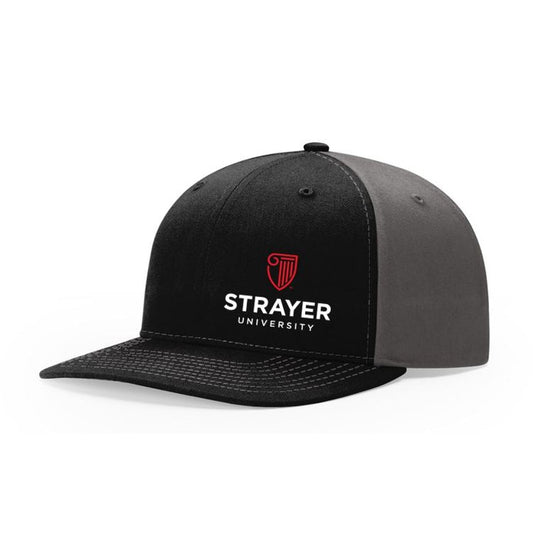 STRAYER TWILL BACK TRUCKER HAT - Black/Charcoal