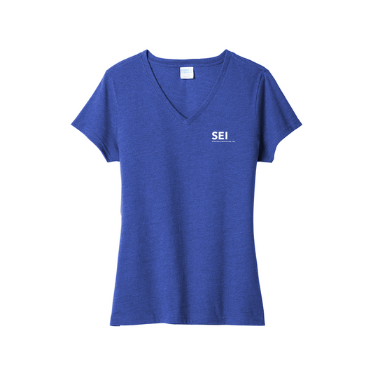 SEI - Port & Company Ladies Fan Favorite Blend V-Neck Tee - True Royal Heather