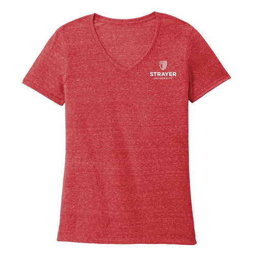 JERZEES ® Ladies Snow Heather Jersey V-Neck T-Shirt-RED