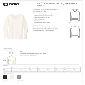 NEW STRAYER OGIO® Ladies Luuma Flex Long Sleeve V-Neck - Black