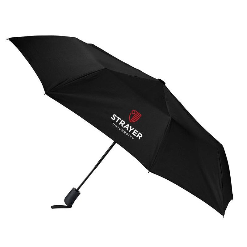 STRAYER 42" totes® 3 Section Auto Open Umbrella - BLACK